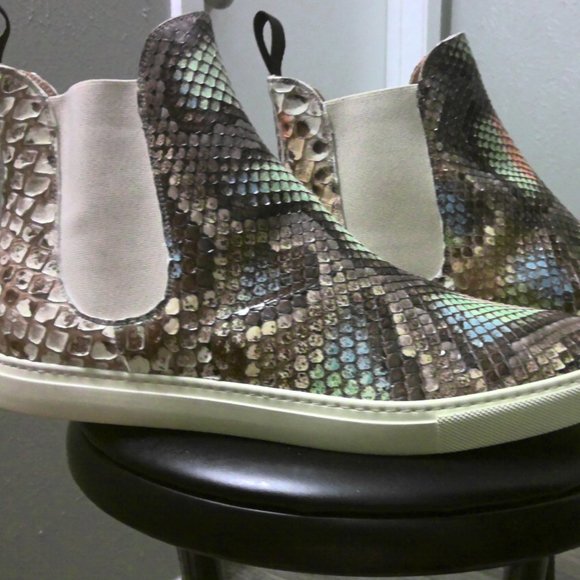 Hand made multi colored snake Chelsea boot main image 9